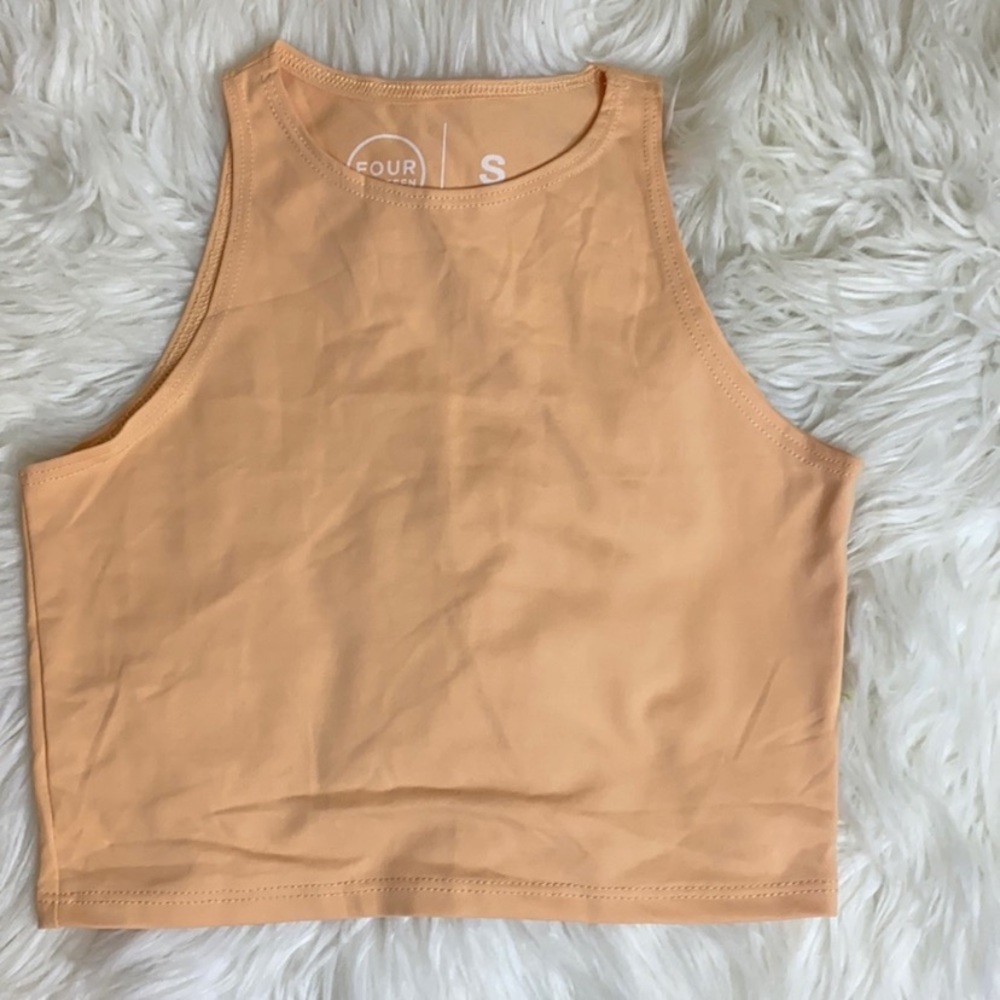 Four Thirteen peach crop tank top Small